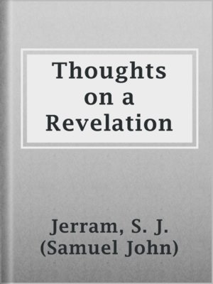 cover image of Thoughts on a Revelation
